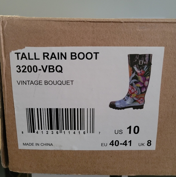 Anuschka Tall Rain Boots in Vintage Bouquet Size 9/10 - Picture 9 of 11